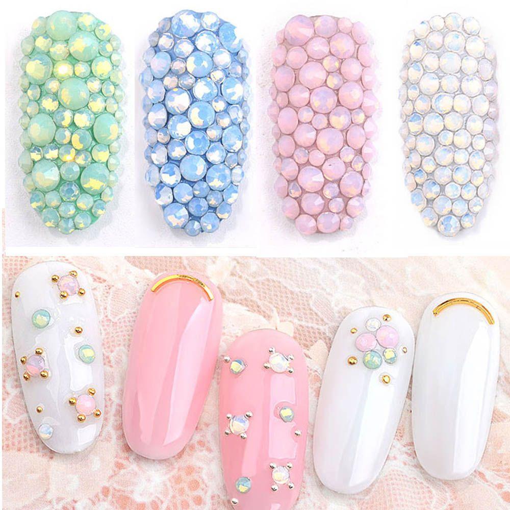 

Gems Glitter Colorful Opal 3D Rhinestones Manicure Strass Nail Art Decorations Rhinestone Crystal білий