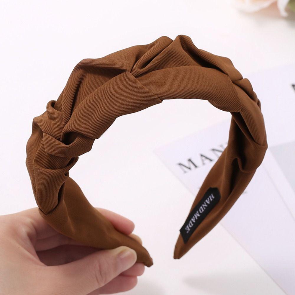 Women Girls Wide Top Knot Hair Bands Headdress Solid Color Cloth Headband Bezel Girls Hairband Hair Hoop Female Hair Accessories
