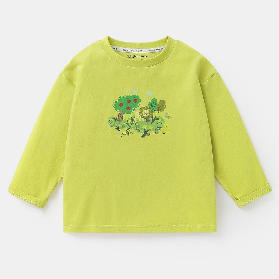 Boys' Striped Long-Sleeve Antibacterial Cotton T-Shirt