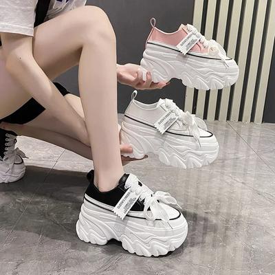 Hot Sale High Heels Thick Bottom Vulcanize Shoes Woman 2024 Spring Autumn Casual Shoe Fashion Chunky Platform Sneakers for Women