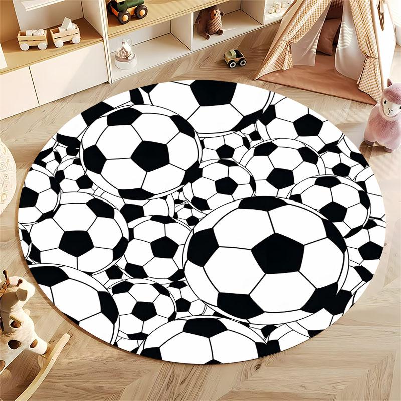 Free Shipping! Round Soccer Ball Carpet for Sports Enthusiasts' Room Round Carpet for Home Sofa Bedroom, Gift