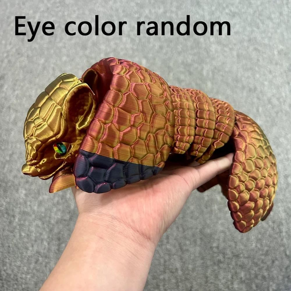 3D Printed Pangolin Statue, Fidget Action Figures for Home Office Desk Decor, Flexible 3D Printed Animal, 32Cm/12.6In,16Cm/6.3In