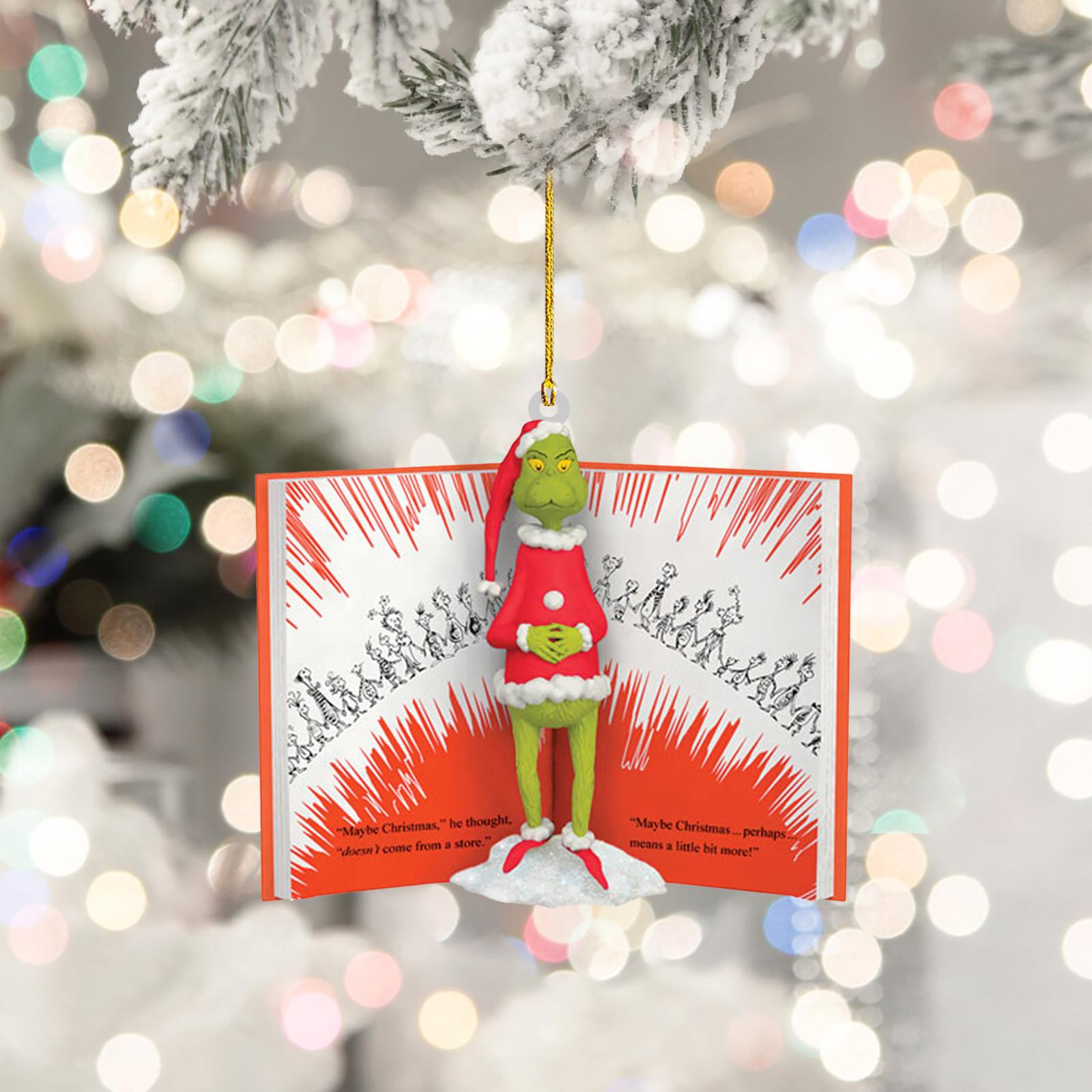 

Украл рождественский кулон из смолы, украшение для рождественской елки, 1 шт., рождественское украшение, как украл Рождество с настоящим рождественским орнаментом One Size