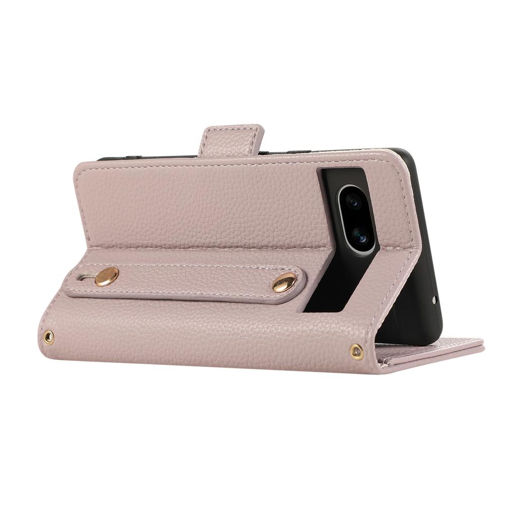 For Google Pixel 7a Leather Case with Card Holder, Straps, Shockproof Wallet Phone Cover