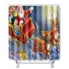 Christmas Bathroom Shower Curtain Four-Piece Combination Floor Mat Bathroom Water Absorbent Non-Slip Door Mat Bedroom Carpet