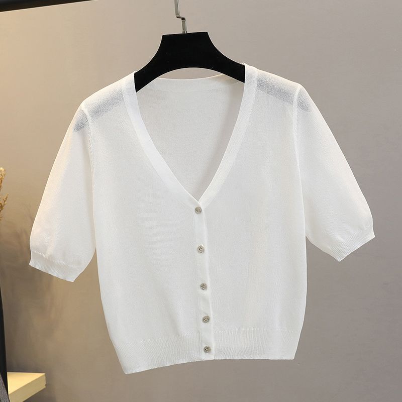 Ice Silk Thin Small Waistcoat Outer Skirt Knitted Cardigan