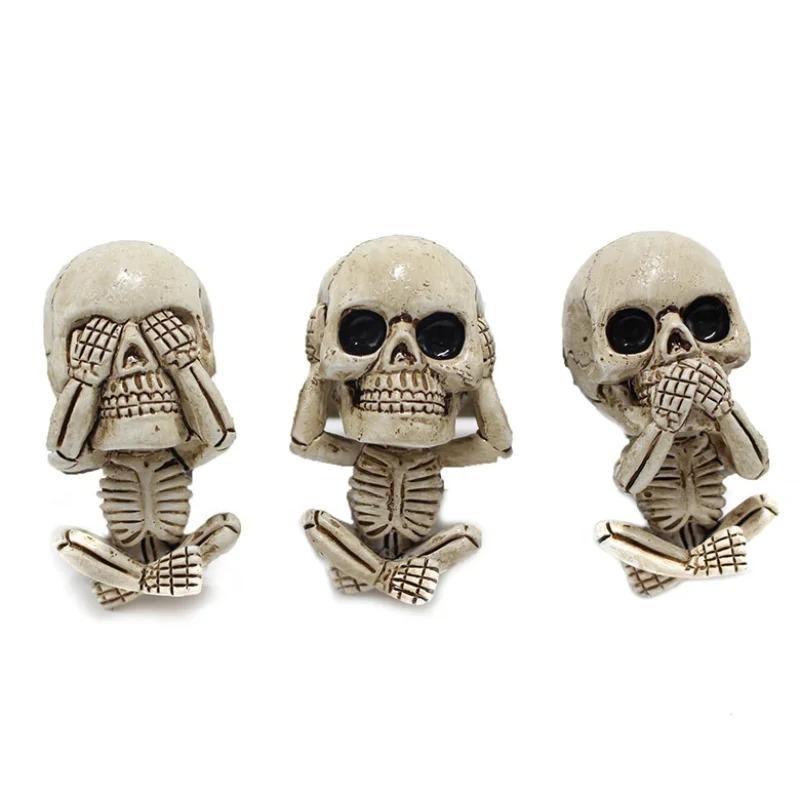 Creative Bone Skull Diffuser Car Decor Dark Magic Perfume Fragrance Clip Auto Vent Air Freshener Scent 3 Aromatherapy Tablets Brown