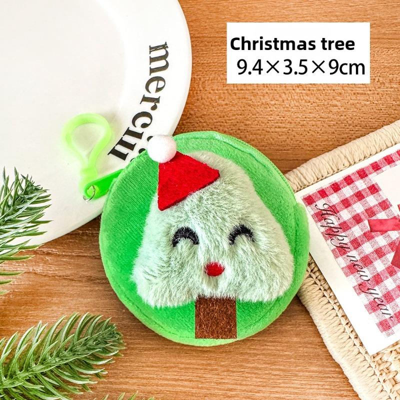 Roztomilá vánoční peněženka na mince, Kreativní plyšový přívěsek na hračku, Dětský vánoční přívěsek na sáček se sladkostmi, Malý dárek