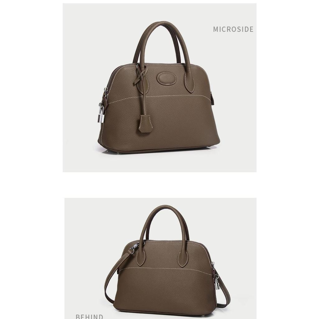 Bag Women's First Layer Cowhide Leather Women's Shell Bag Shoulder Bag Messenger Bag One Piece Delivery Fashionable and Versatile New Models
