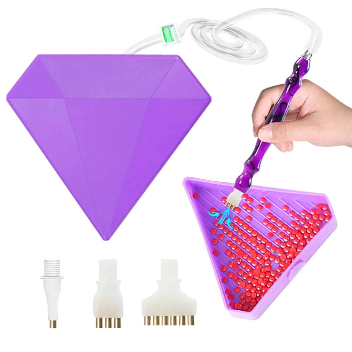 

7JI Vacuum Diamond Art 5D Diamond Art Painting Accessories Tool Kit for DIY Painting Electric Dotting Pen with Storage Violet Pen, Painting, Crafts, фиолетовый