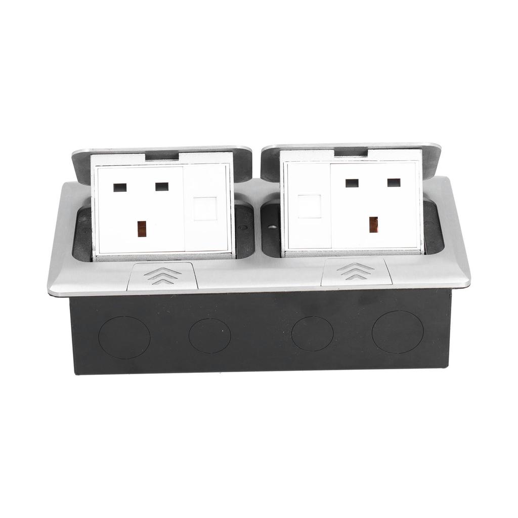 Gniazdo podłogowe podnoszone podwójne standard UK podwójne komputerowe wielofunkcyjne gniazdko biurkowe do biura