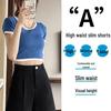 Women's High-Waisted A-Line Wide-Leg Shorts - Spring/Summer 2026 Petite Plus Size