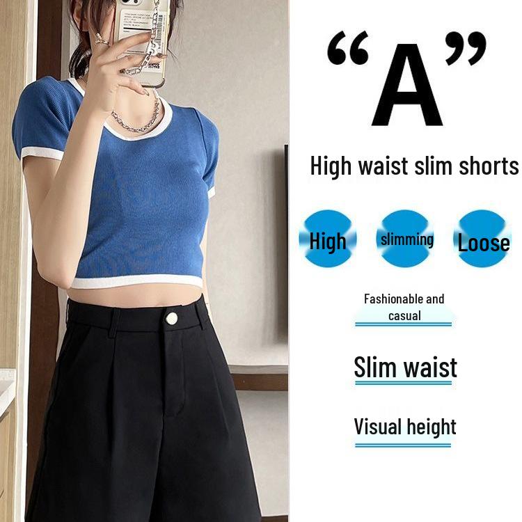 Women's High-Waisted A-Line Wide-Leg Shorts - Spring/Summer 2026 Petite Plus Size