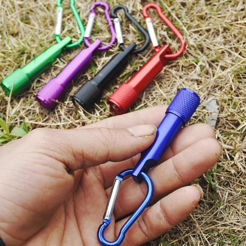 5 Pezzi Mini Torcia Portachiavi Torcia LED Colorata con Moschettone Batterie AA Incluse per Campeggio Escursionismo Ciclismo