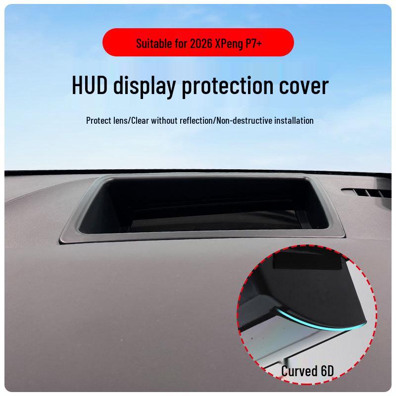2026 Xiaopeng P7+ 6D Curved HUD Protective Cover for Car Interior Modification