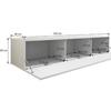 Meuble TV Luke H2 (160x30cm) couleur sonoma et blanc