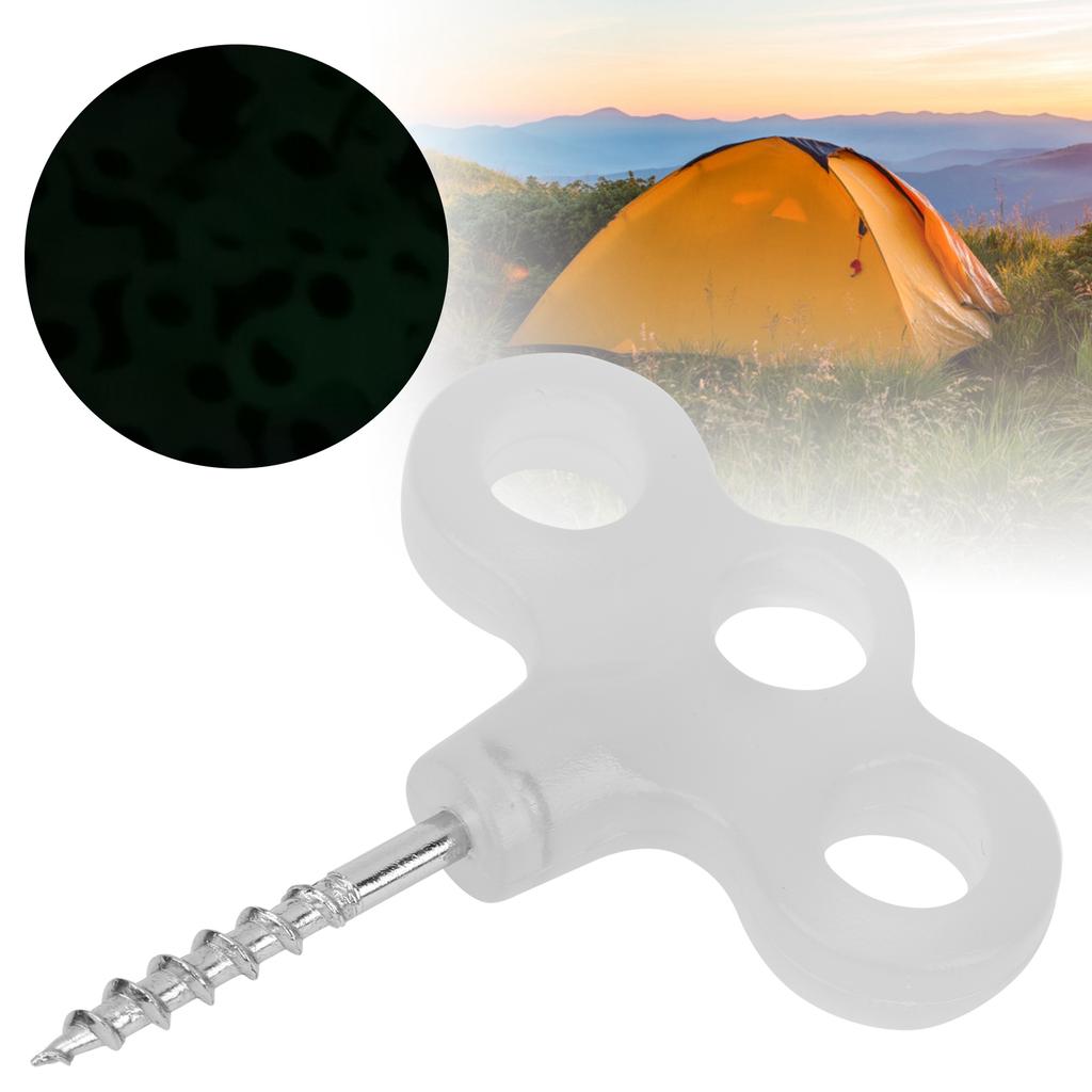 10Pcs Luminous Three Eyes Thread Tent Peg Nails Outdoor Camping Board Screw Plastic Tip