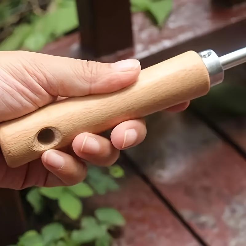[Strumento per Sarchiatura Robusto] 1 pezzo di Sarchiatore per Fessure in Metallo Robusto con Manico Ergonomico in Legno | Tagliaerba Manuale per Bordi Strada