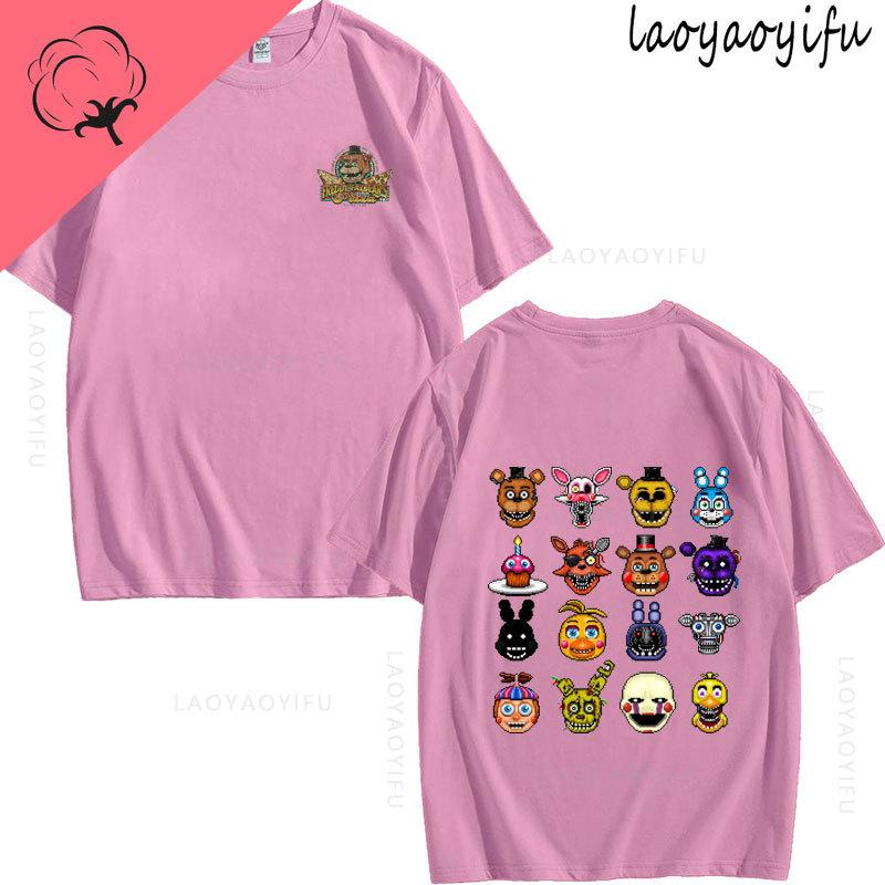 Five Nights At Freddys Theme 100Cotton Printed Fashion Mens Womens Fashion Summer TShirt Shortsleev High Quality Oneck
