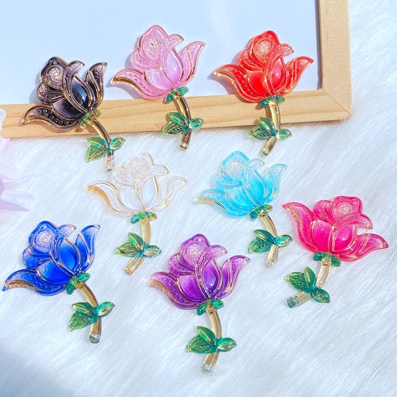 

8Pcs New Resin Mini Rose Flat Back Scrapbooking Hair Bow Center Embellishments DIY Accessories