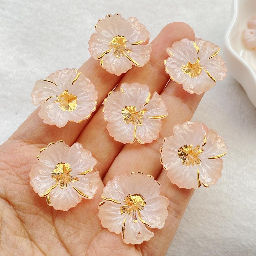 

10pcs 3D Shiny Colorful Acrylic Flower Flat-Back , Suitable for Scrapbook DIY Jewelry Craft 2.3CM