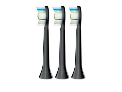 Sonicare Replacement Brush Diamond Clean Brush Head Regular Size Black Set of 3 (Genuine) HX6063/35