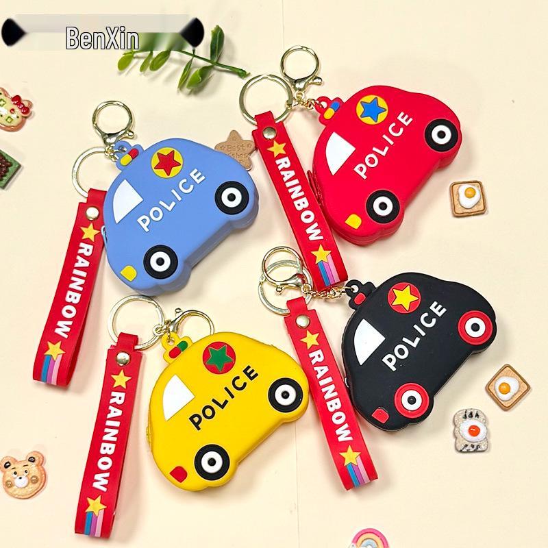Cute Cartoon Silicone Coin Purse for Kids - Zipper Pouch, Keychain, Backpack Pendant, Bluetooth Earphone Bag