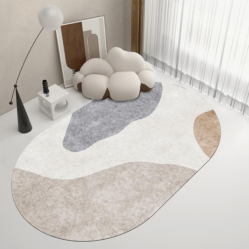 Modern Oval Rugs Room Decoration Teenager Carpets Home Decor Floor Mat Large Area Carpet In Living Room Non-slip Lounge Rug