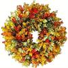 1pc Elegant Artificial Flower Wreath - Realistic Fall Foliage- Indoor Door Hanging Decor for Thanksgiving, Christmas, Halloween