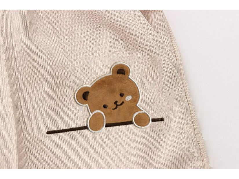 2024 Junior High Girls' Cute Bear T-Shirt & Shorts Set - Japanese Style