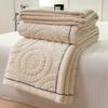 Double Sided Carved Velvet Autumn Winter Bed Blanket Luxury Thickened Warm Plush Sofa Throw Blanket Solid Color Fleece Blankets