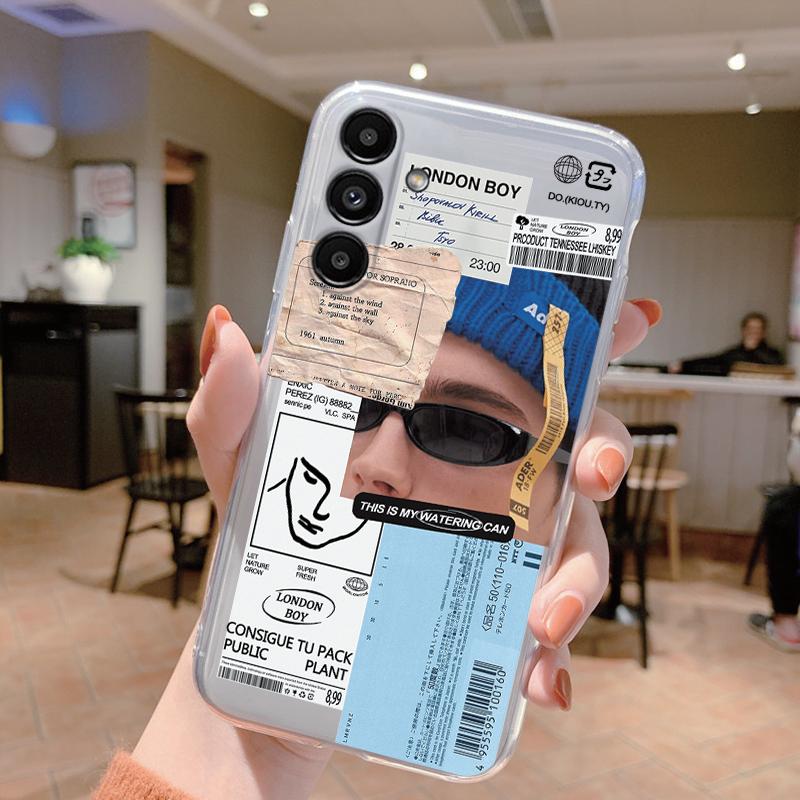 Clear Case For Samsung Galaxy A24 4G Shockproof Cover Cartoon Cute Soft Silicone Fundas For Galaxy A14 A54 A34 Transparent Coque