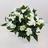 4Pcs Artificial Impatiens Flowers, Faux Impatiens Bushes Yellow Artificial Impatiens Bouquet for Patio Lawn Garden Pot Hanging Basket Porch Decoration