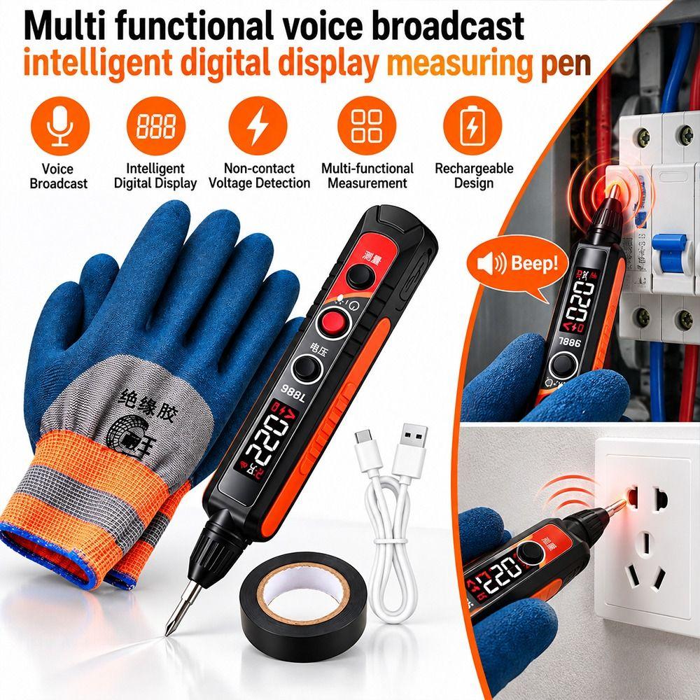 Non Contact Voltage Tester Pen LED Digital Display Electrician Tester  Home Electrical Testing