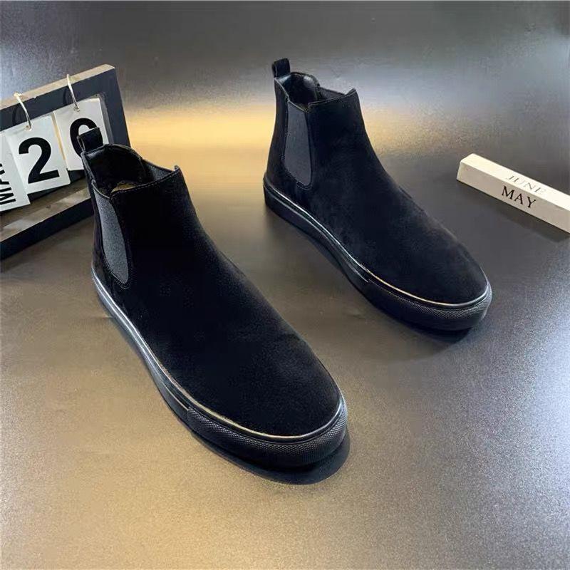 Fashion Faux Suede Leather Men's Boots High Quality Men Working Boots Brand Designer Casual Shoes British Style Ankle Botas Para Hombre