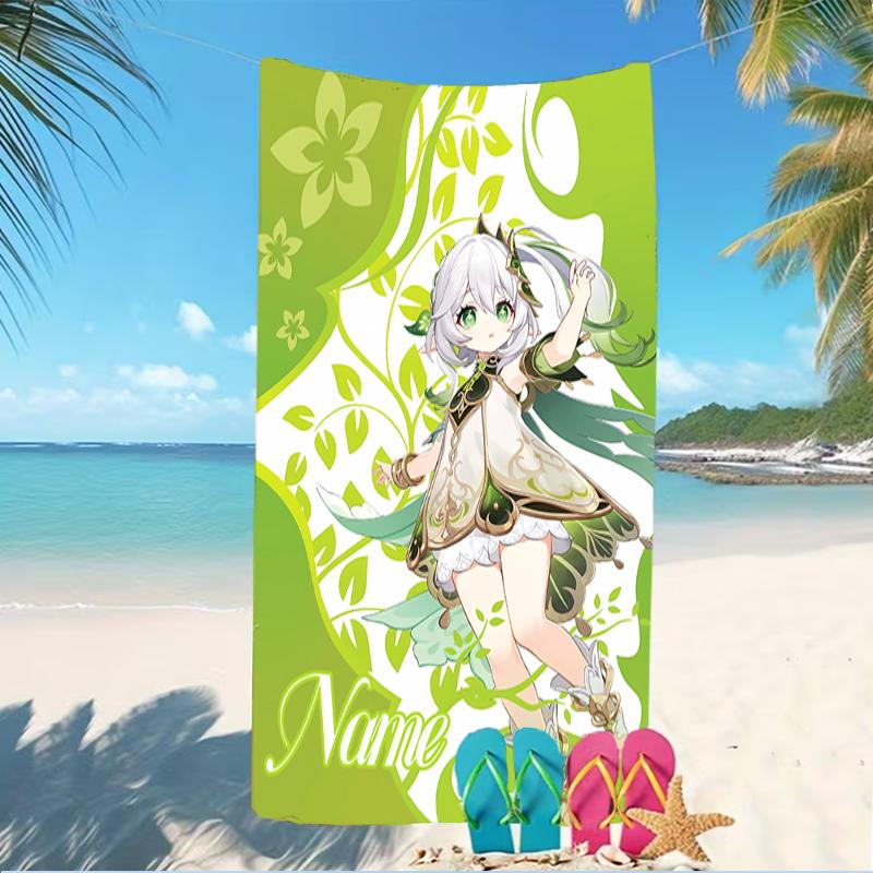 Customizable Personalized Beach Towels Genshin Impact Themed designs.Suitable for the Beach, Yoga, Sports;ideal As Beach Accessories