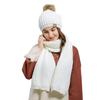 2PCS/Set Women Woolen Knitted Cap and Scarf Suit Lady Knitted Hat Muffler Set