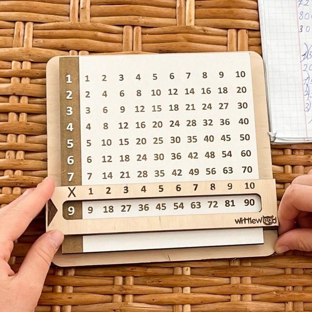 Children Wooden Slidable Multiplication Tables Montessori Toys Math Counting Board Teaching Tool Learn Educational Toys for Kids