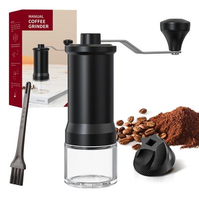 Professionelle manuelle Kaffeemühle Einstellbares keramisches konisches Mahlwerk Tragbare Handmühle aus Edelstahl Perfekt für Reisen Camping