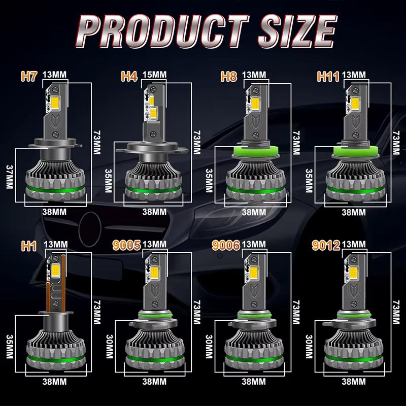 

H7 светодиодные фары Лампочка Canbus H4 H1 H11 9005 HB3 9006 HB4 H8 H9 9012 6500K Автомобильные фары Фара Turbo 12V 24V H7