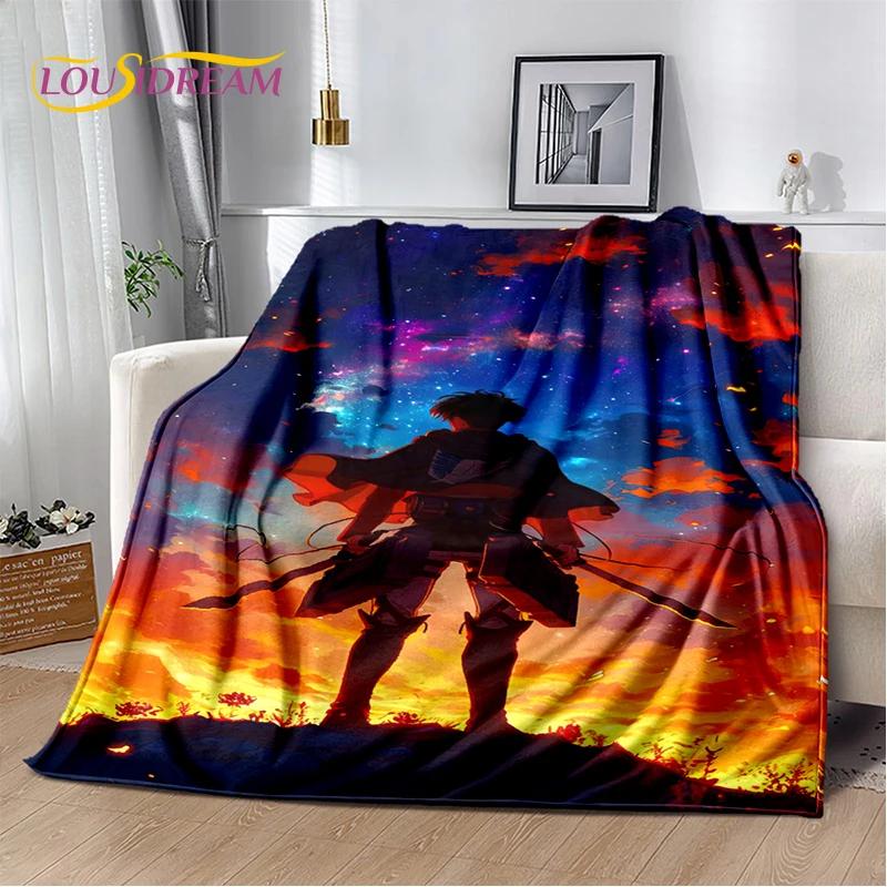 2025 Attack On Titan Eren Anime Cartoon Soft Blankets,Throw Blanket Comfortable Blanket for Picnic Beds Sofa Home Kids Gifts