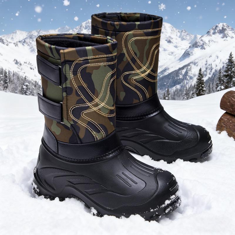 

Plus-size Shoes, Snow Boots, Cold-proof and Warm Long Boots, Cold-proof and Waterproof Boots, Comfortable Men s Boots 45 зелений/камуфляжний