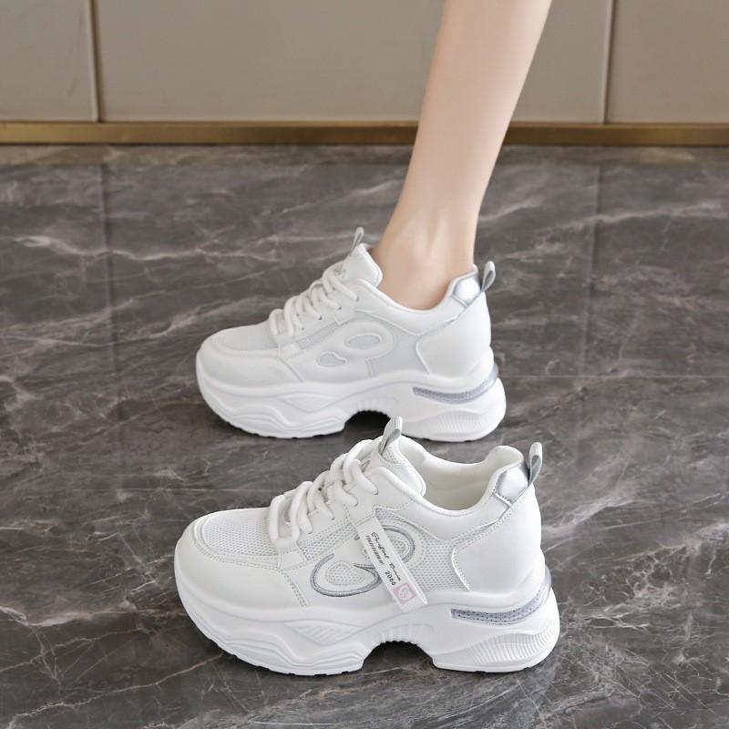 Inner Height Increase Dad Shoes Women 2025 Spring New Korean Version Versatile Sports Shoes Female Students Ins White Shoes Women