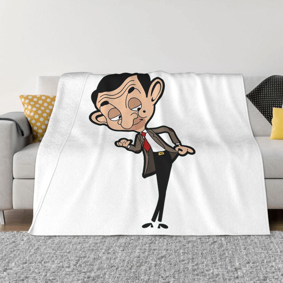 Exquisite Fashion Items Unisex Mr Bean Blanket Soft Warm Flannel Throw Blanket Bedspread For Bed Living Room Picnic Travel Home Couch