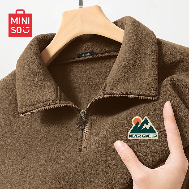 

MINISO Men s Winter Half-Zip Fleece Sweatshirt 2XL