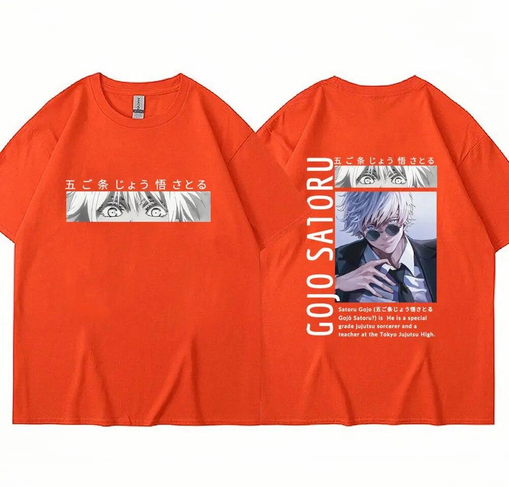 Japan Anime Jujutsu Kaisen Tričko Gojo Satoru Harajuku Manga Krátký rukáv Unisex Dámské Cool trička Streetwear Y2k Oblečení Topy