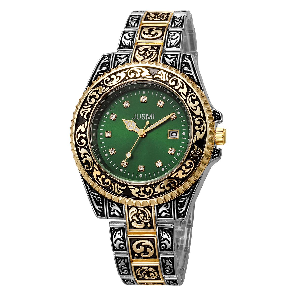 

UTHAI CQ413 Casual and fashionable Men watchretro carved business quartz watcheslight luxury clocksgiftswatches for man