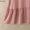 ZANZEA Women Casual Round Neck Solid Color Loose Sleeveless Dress