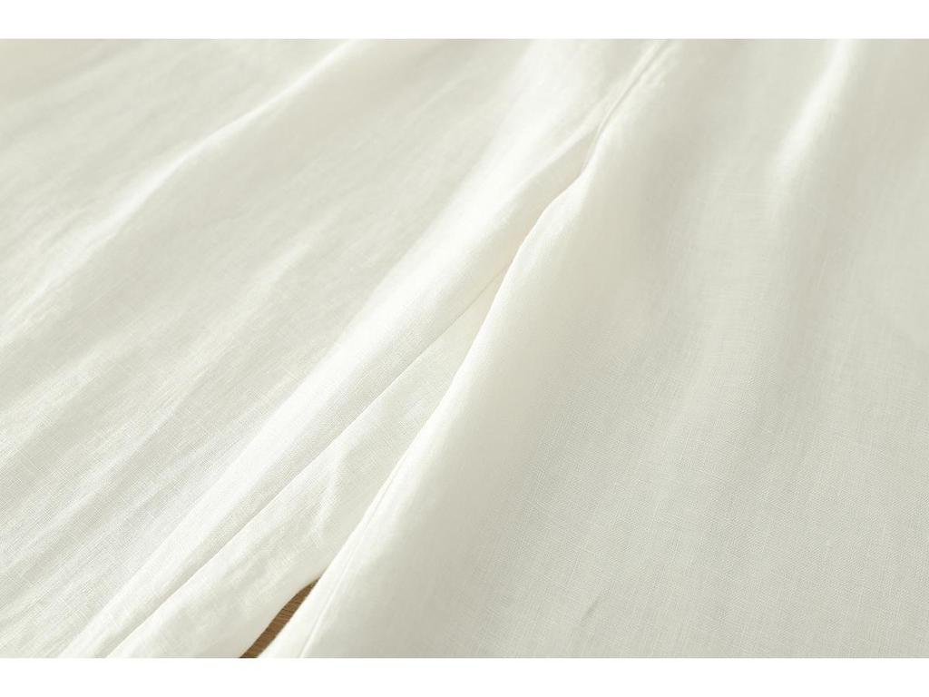 Japanese Pure Linen Women's Wide-Leg Elastic Waist Pants