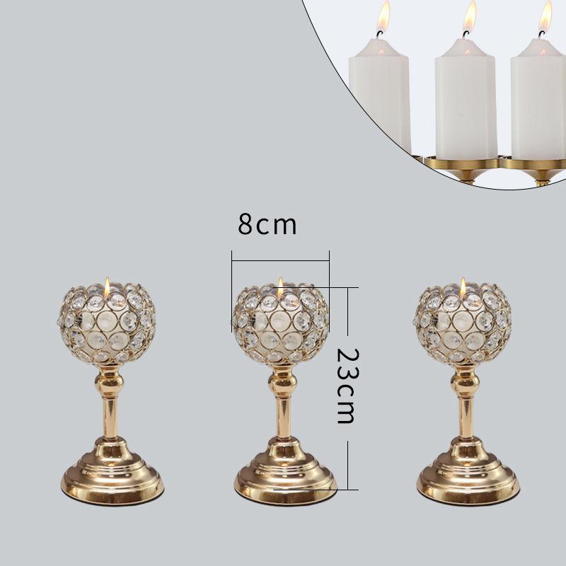 Nordic Candlestick Ornaments, Golden Light Luxury Crystal Home Living Room Table Decoration, Romantic Feather Candlestick New Product